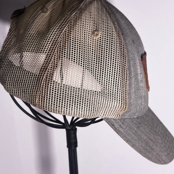 Local Crowns USA Leather Patch Trucker Heather Gray Snapback‎ hat cap - Picture 6 of 7